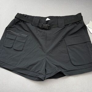 Zella Black Cargo Utility Shorts with Belt Size L